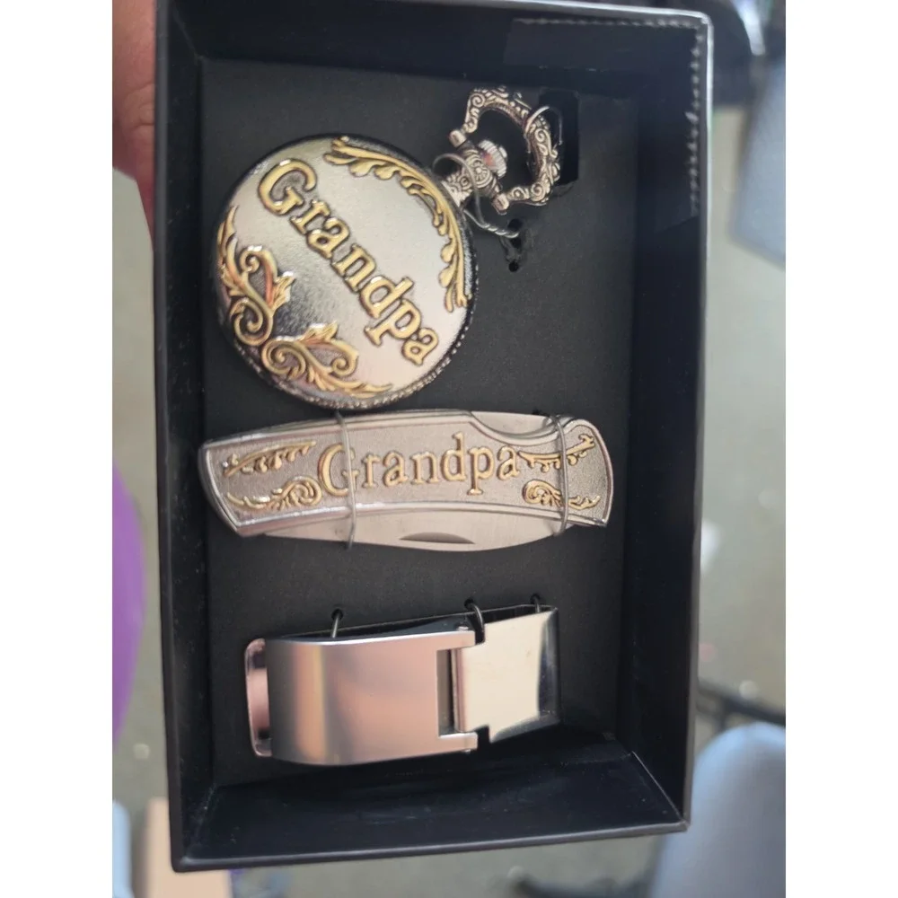 Grandpa watch, money clip, knife Gift Set Brand New